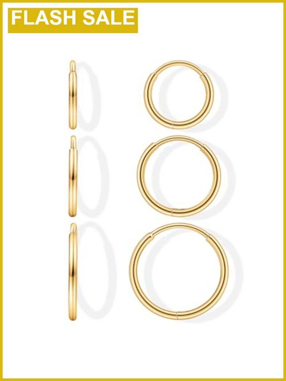 Titanium Hoop Earrings for Women Men, Lightweight Hypoallergenic CZ Circle